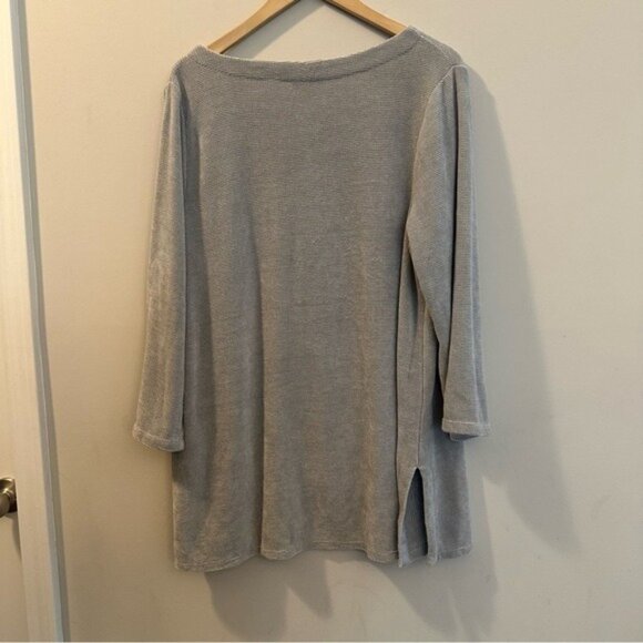 J.Jill Gray Loungewear Cloud Soft Velour Knit Boatneck Tunic Sweater Size XL NWT - Picture 3 of 12